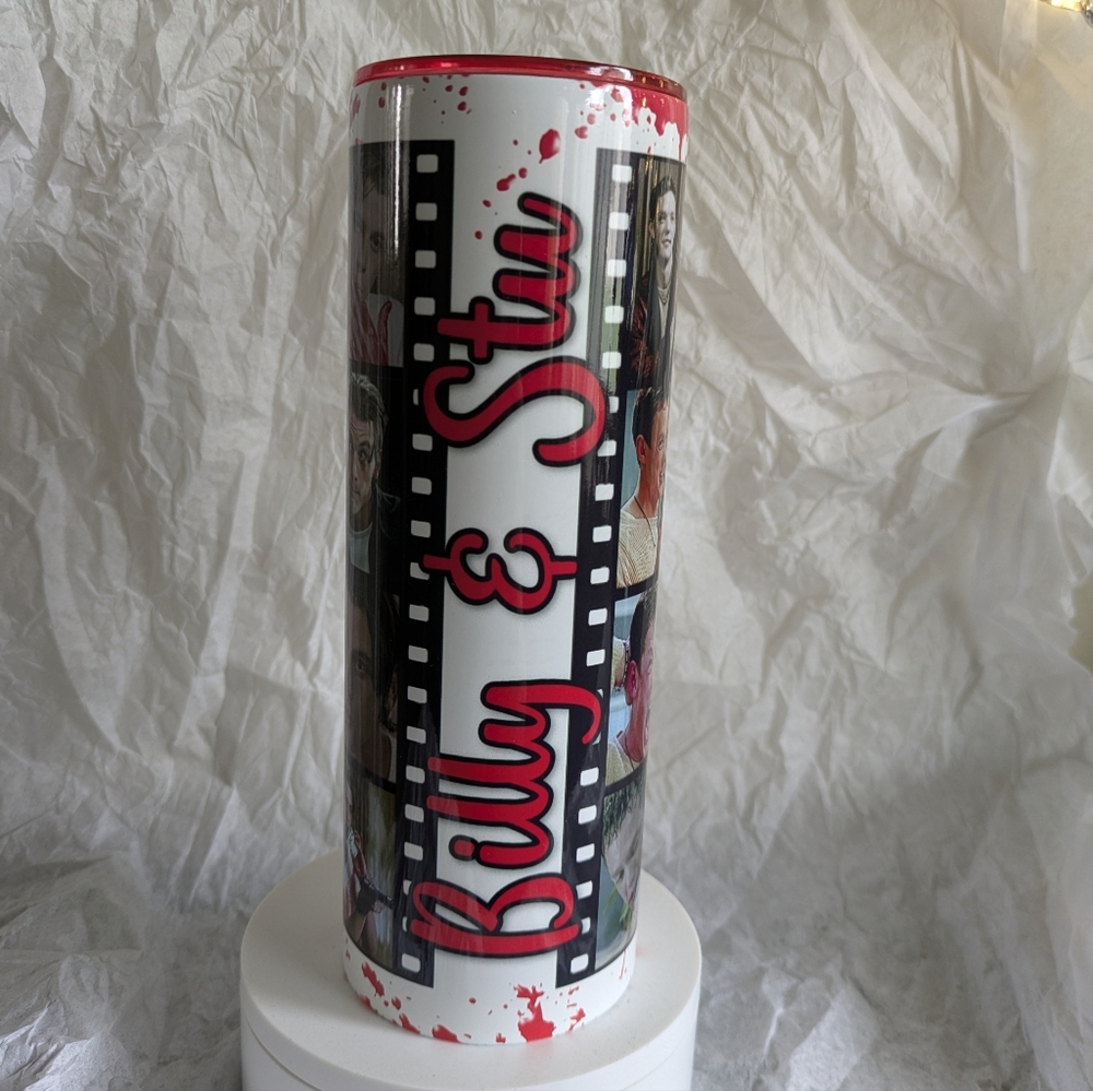 Scream Ghostface Billy and Stu 20oz Tumbler + Custom Matching Spill Proof Lid